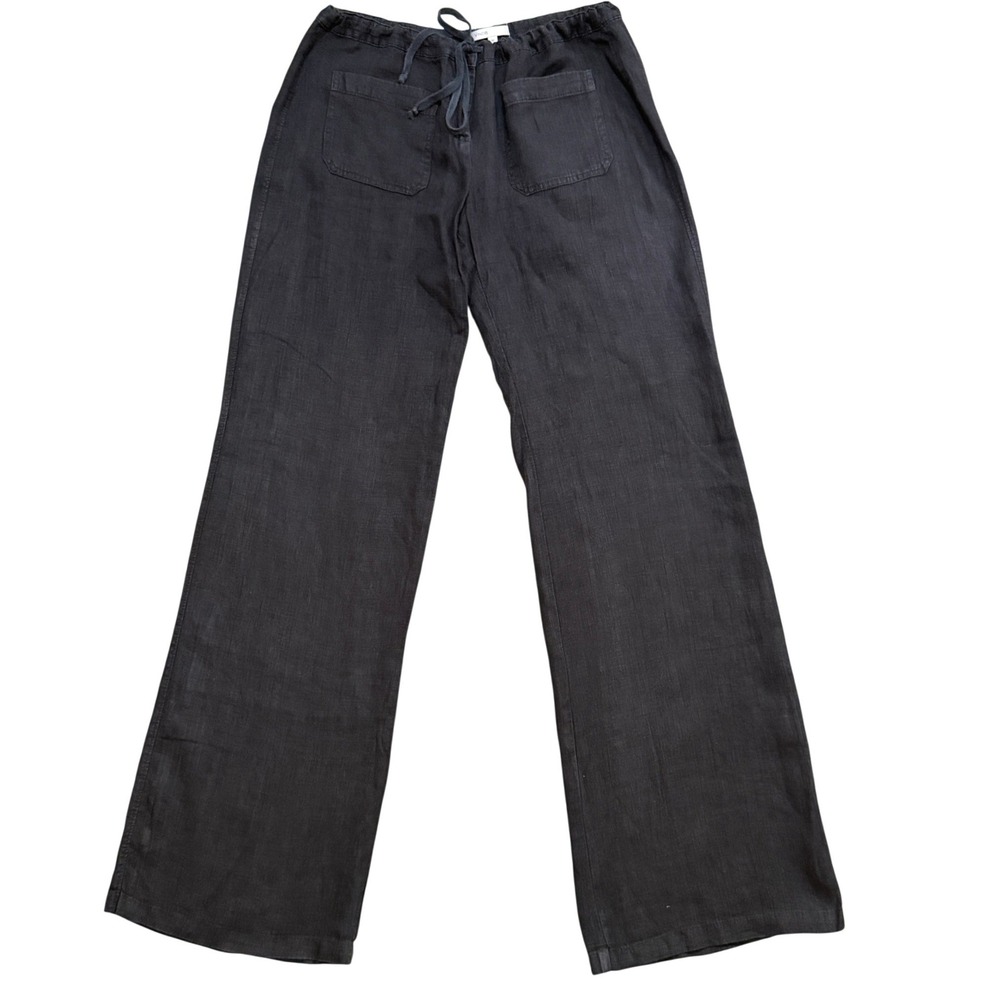 Vince 100% Linen Wide Leg Drawstring Trousers Pants Minimalist Quiet Luxury M